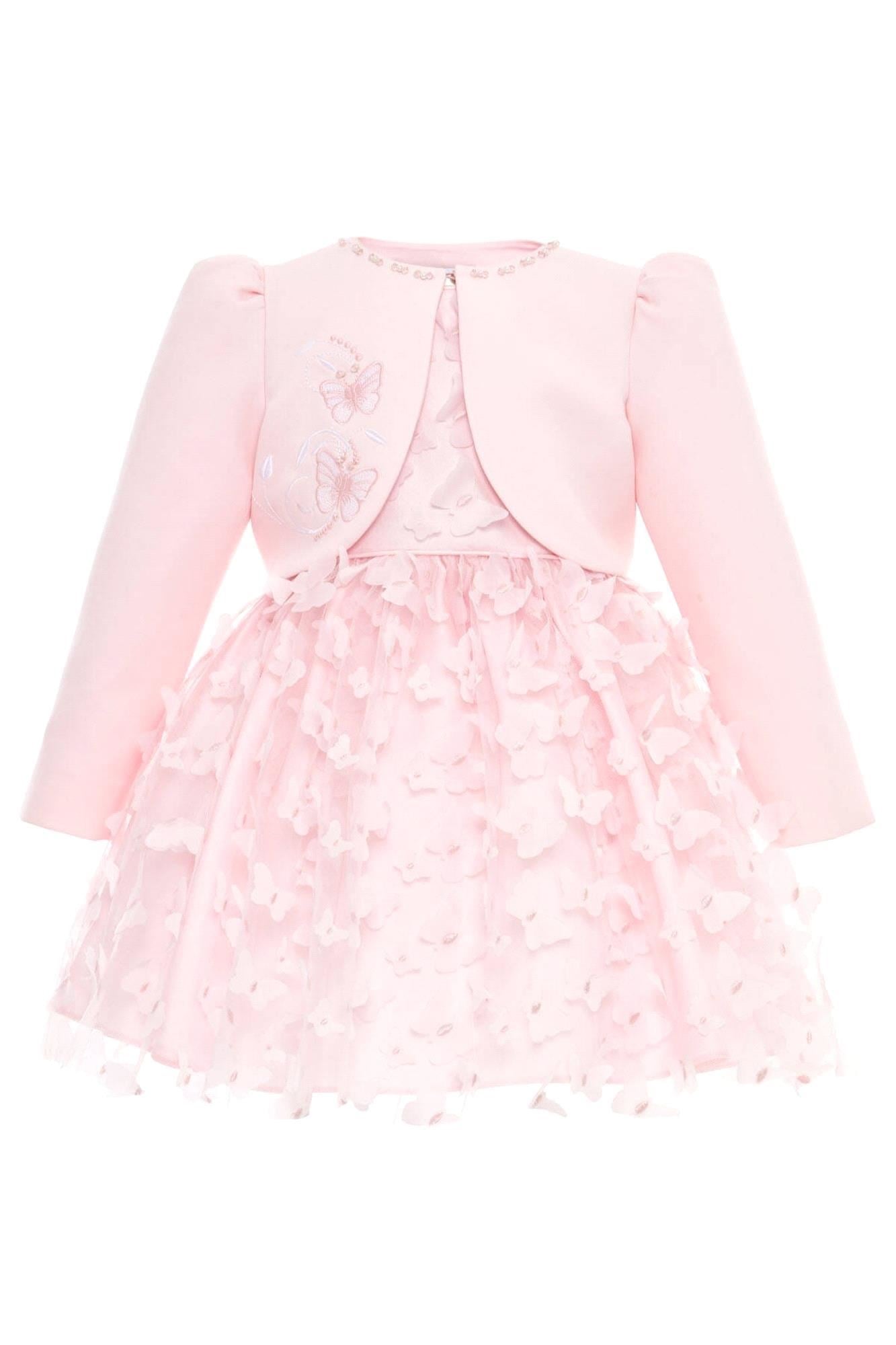 Pamina Kız Bebek Bolero Elbise Takım Pembe 36361
