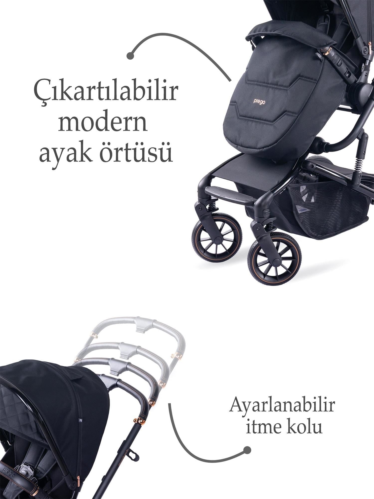 Prego Maybach İ-Size UV Tenteli  Bebek Arabası Siyah 2405