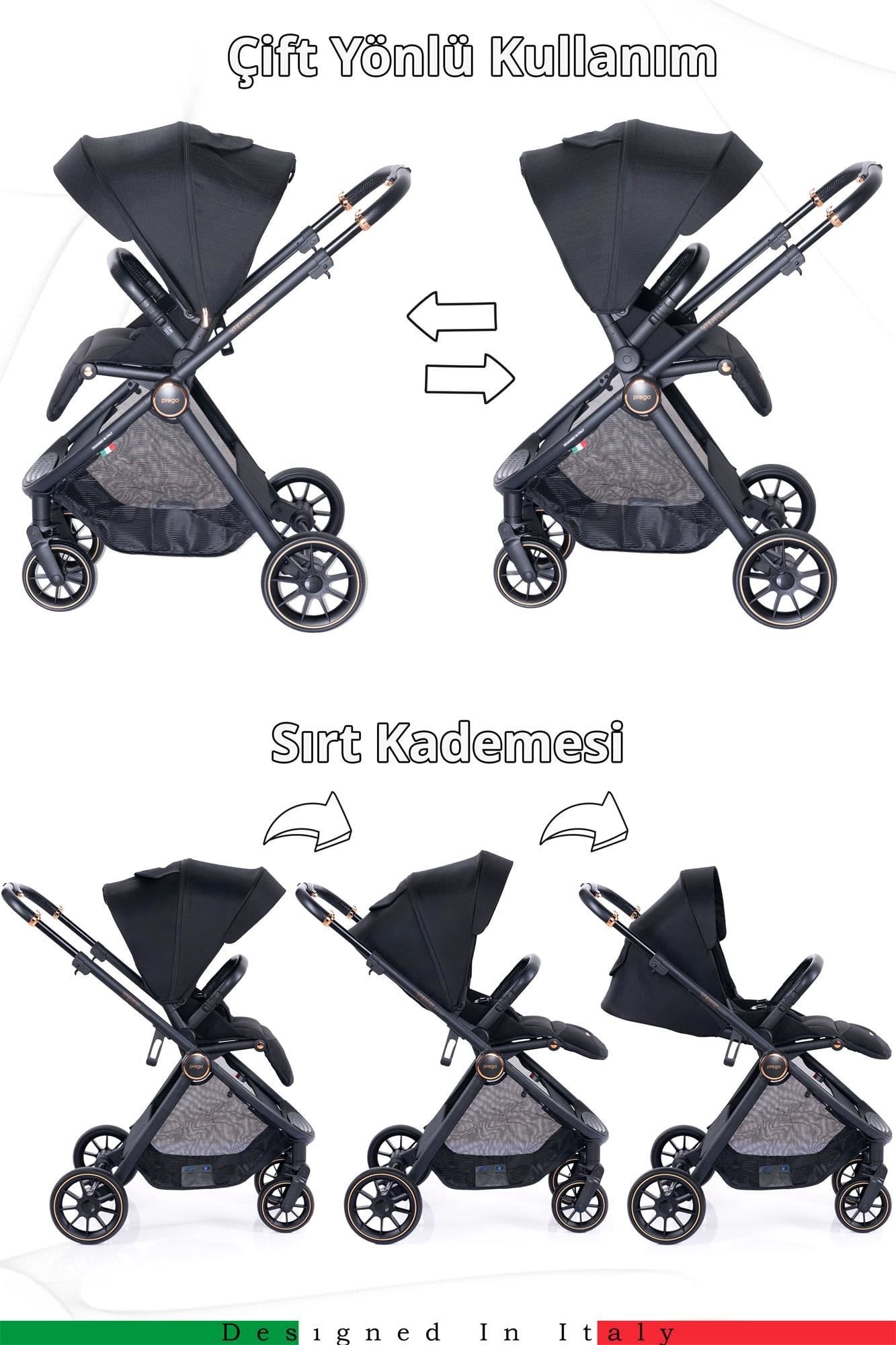 Prego Venüs Premium Travel Sistem Bebek Arabası Siyah 2029