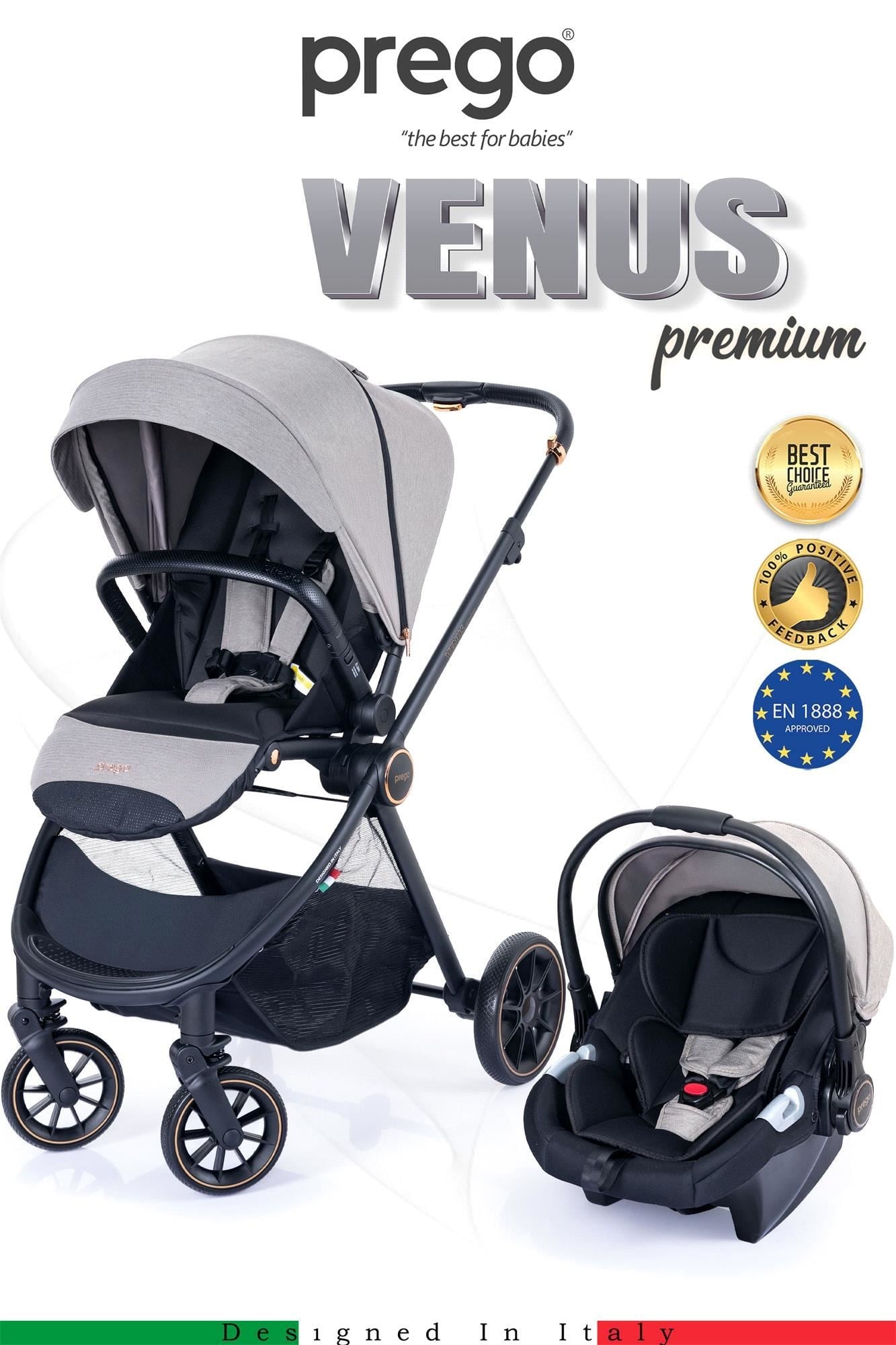 Prego Venüs Premium Travel Sistem Bebek Arabası Bej 2029