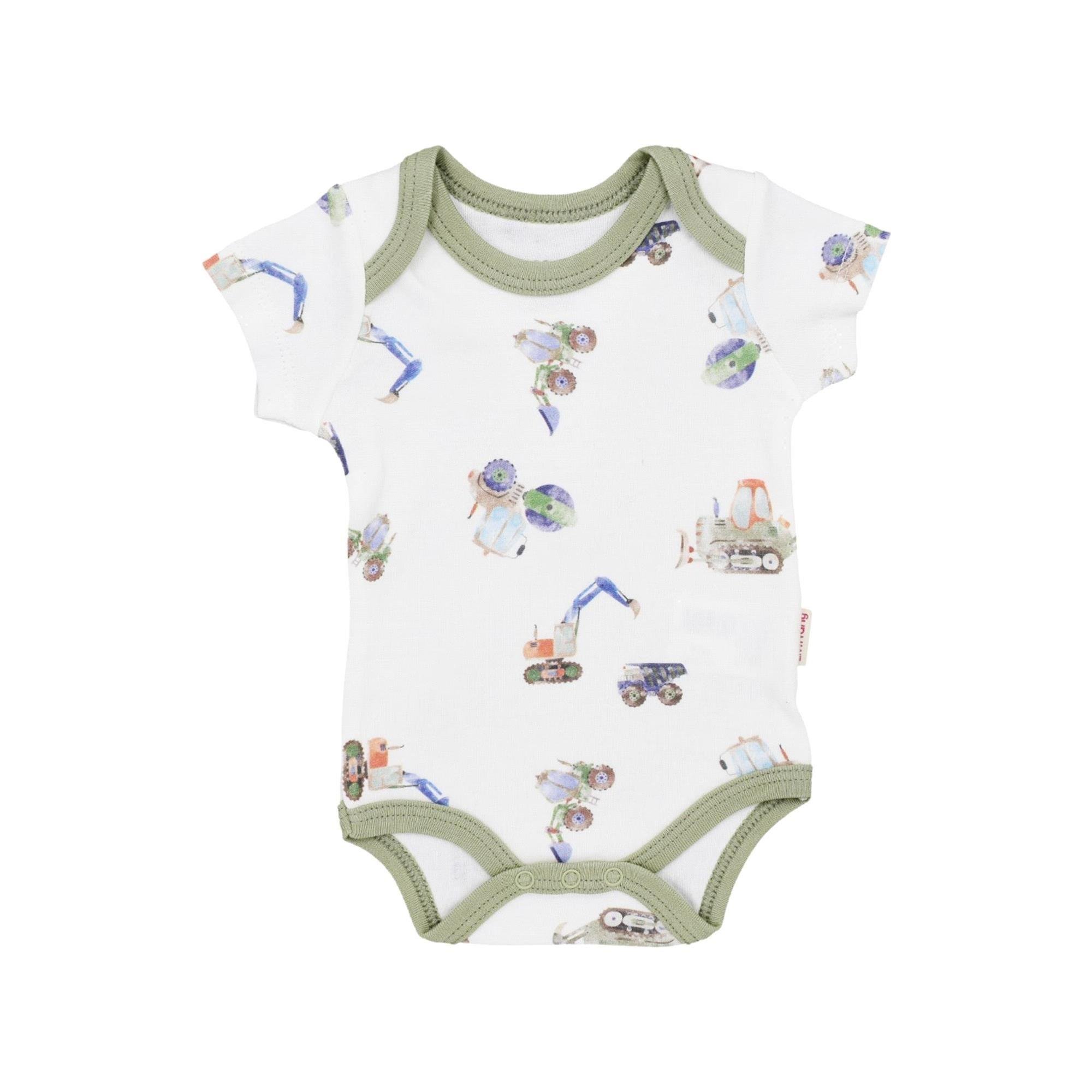 Tiffany Baby Erkek Bebek Work Machine Theme Yarım Kol Body Ekru 13008