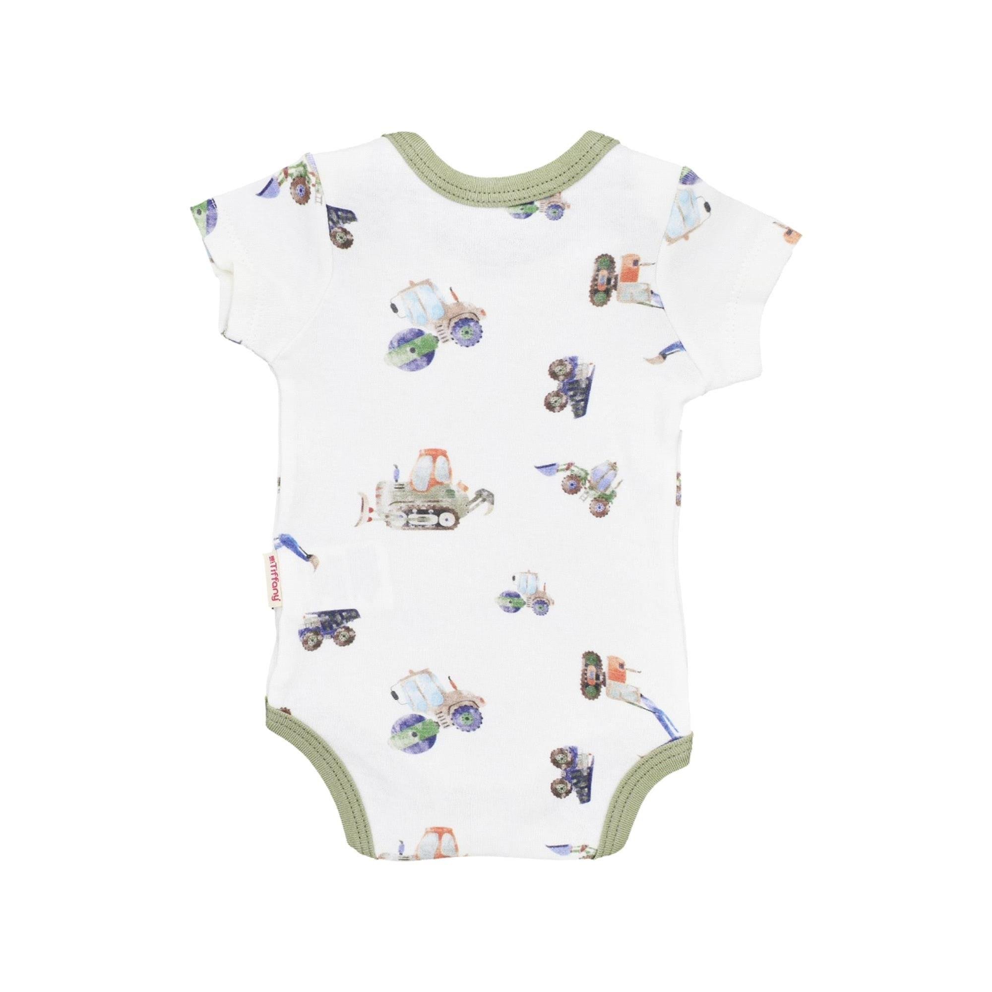 Tiffany Baby Erkek Bebek Work Machine Theme Yarım Kol Body Ekru 13008