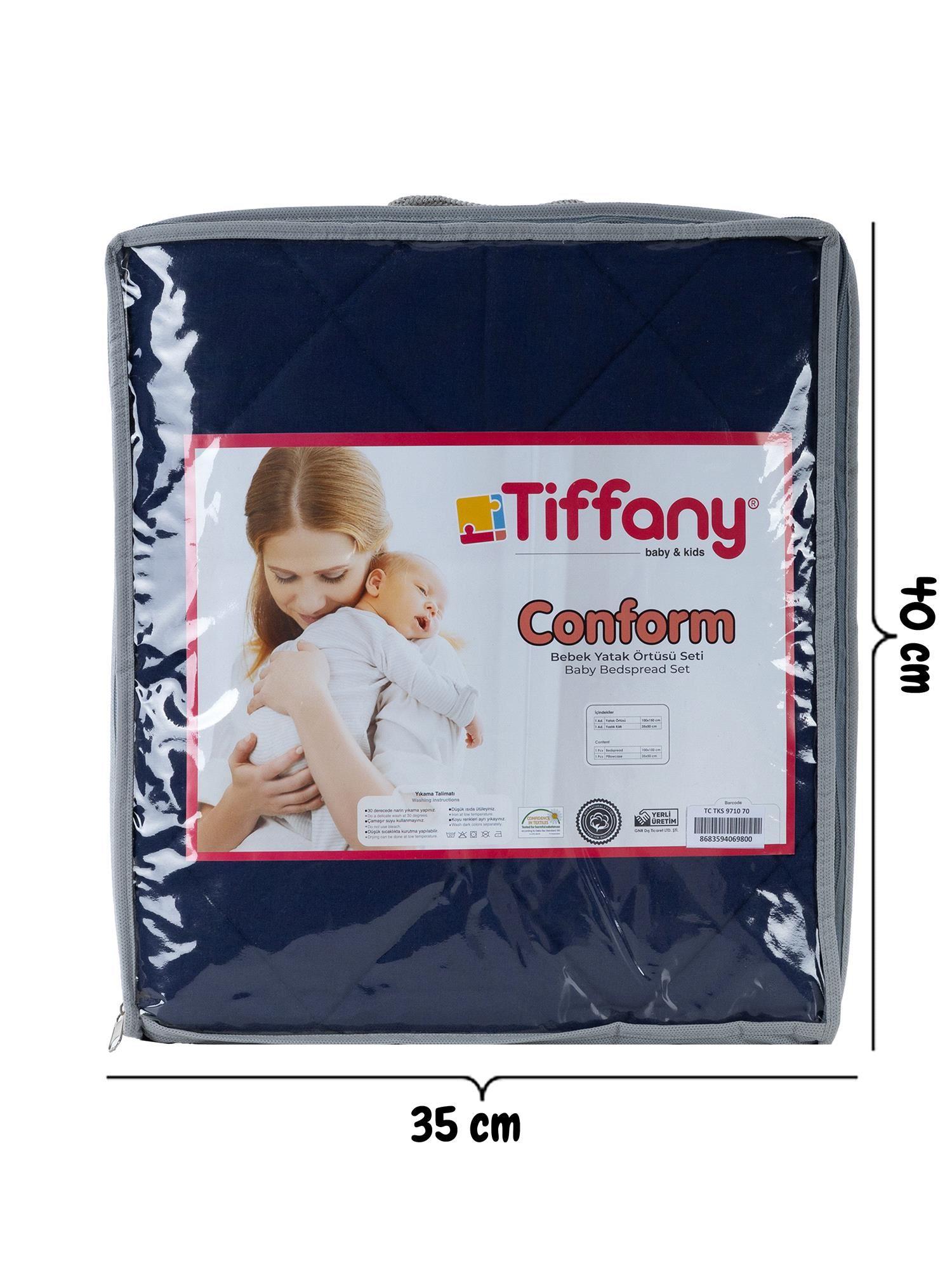 Tiffany Conform Kapitoneli Bebek Yatak Örtüsü Lacivert 971070
