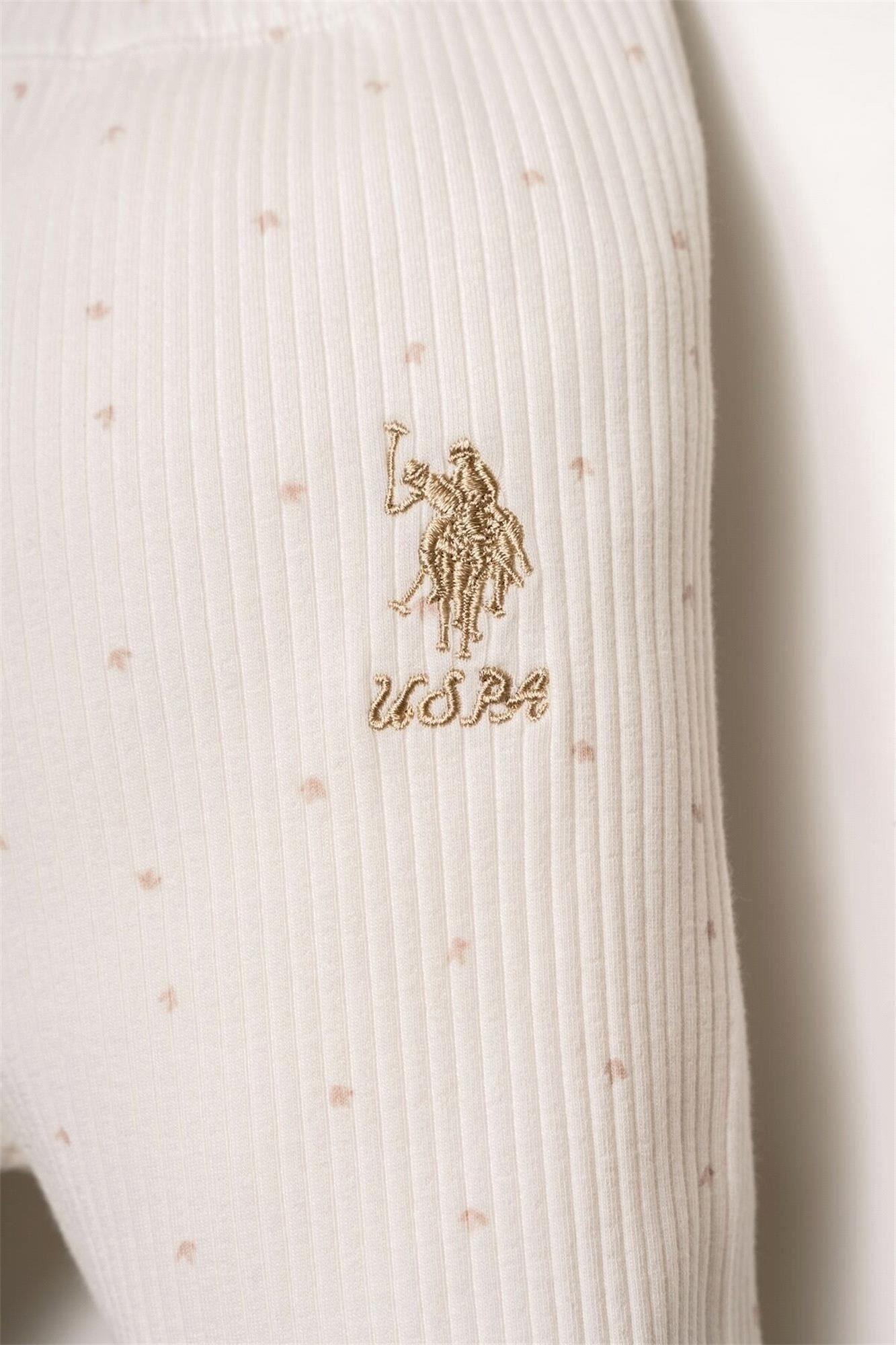 U.S. Polo Assn. Kız Bebek Gömlek Pijama Takımı Beyaz USB2952