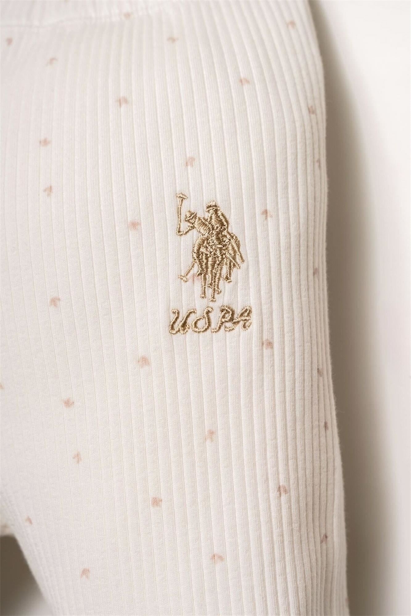 U.S. Polo Assn. Kız Bebek Gömlek Pijama Takımı Beyaz USB2952