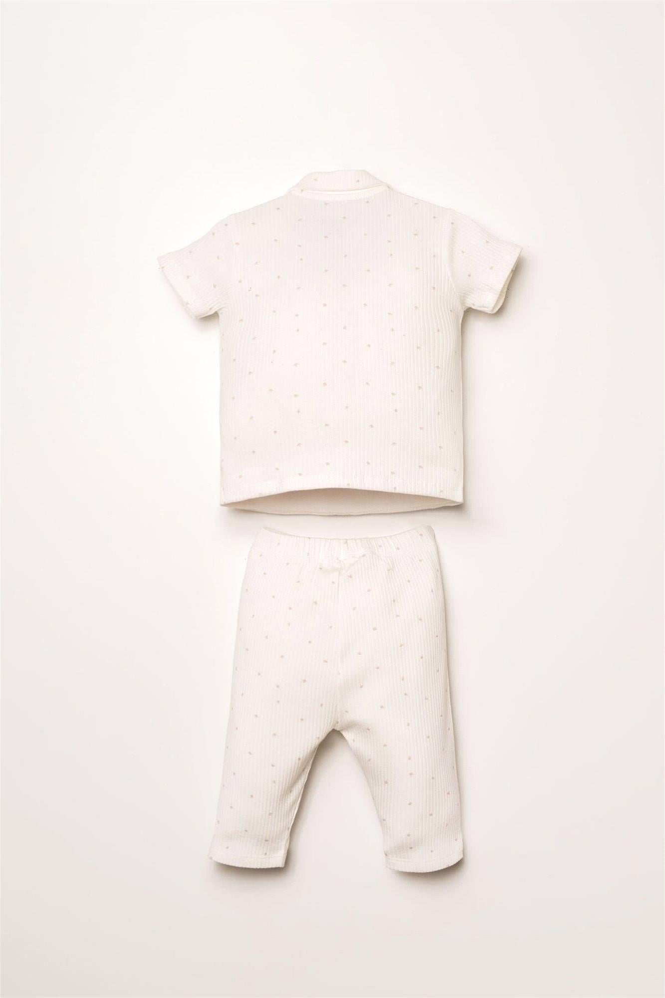 U.S. Polo Assn. Kız Bebek Gömlek Pijama Takımı Beyaz USB2952