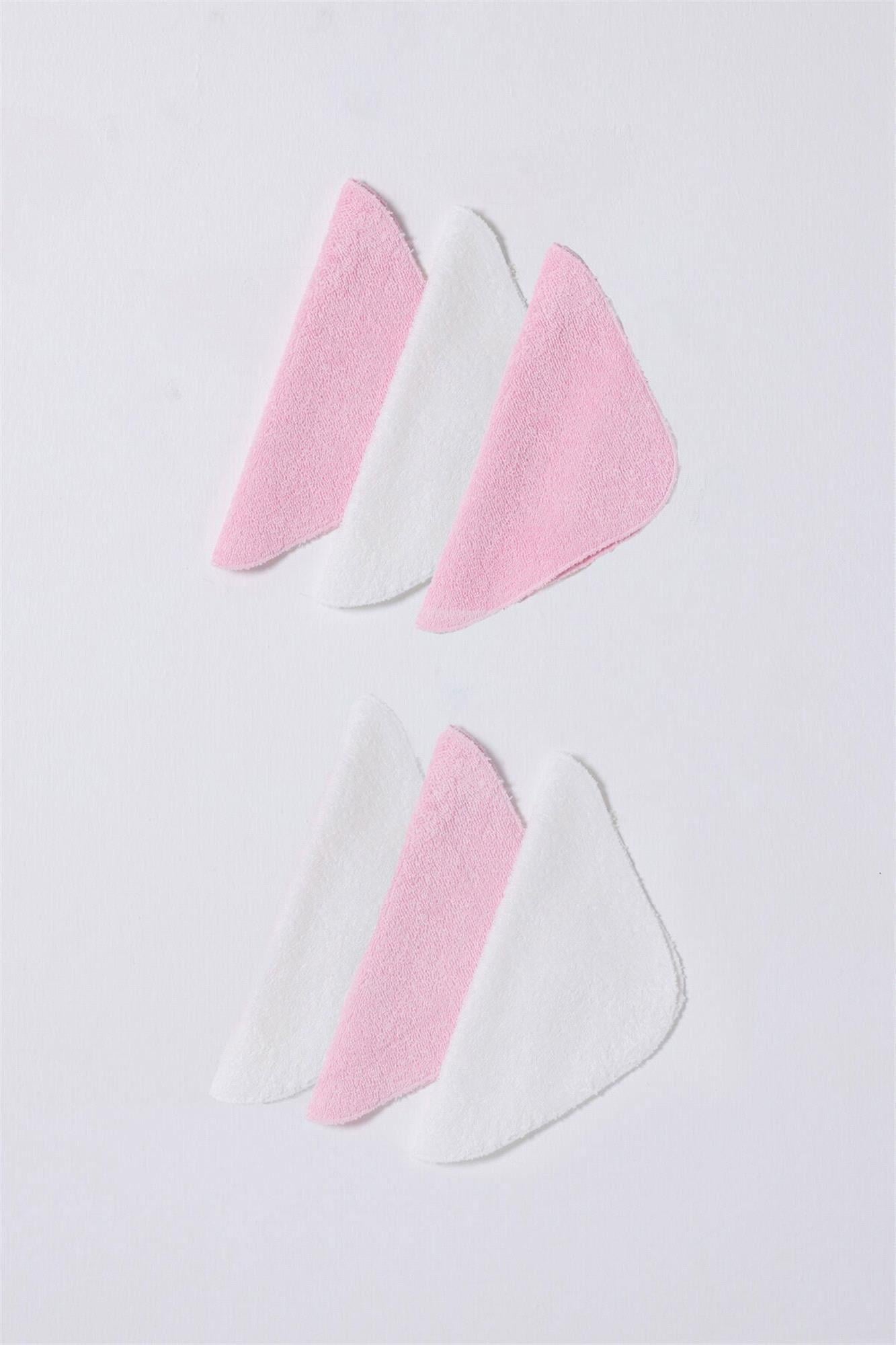 U.S. Polo Assn. Kız Bebek 6lı Ağız Mendili Set Pembe-Beyaz USB2493