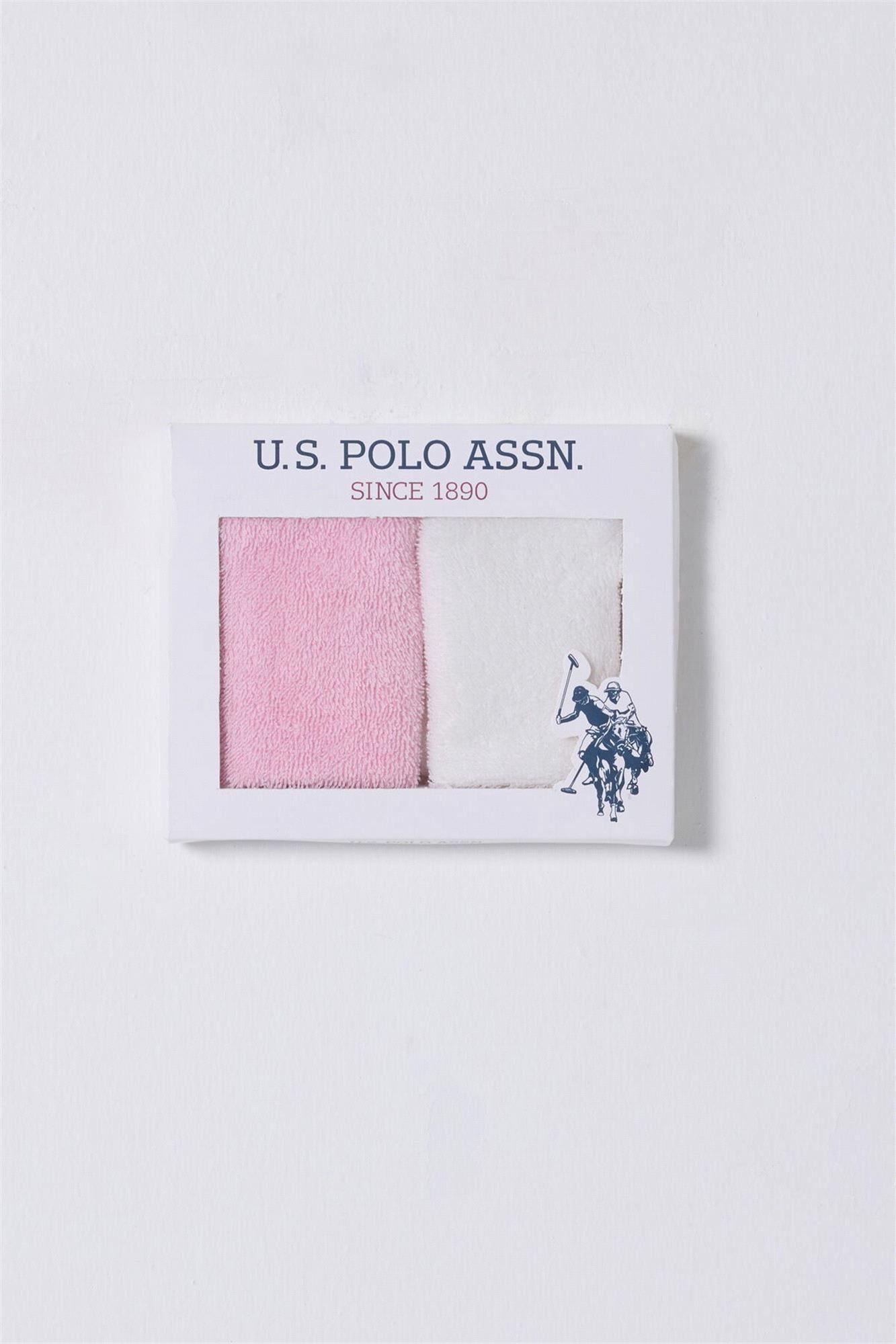 U.S. Polo Assn. Kız Bebek 6lı Ağız Mendili Set Pembe-Beyaz USB2493