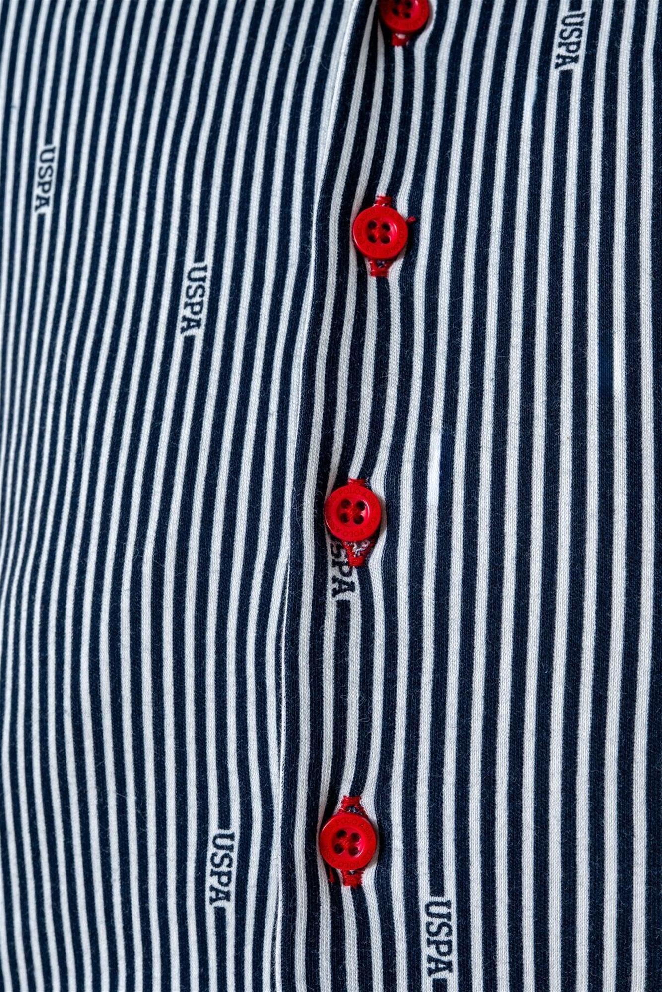 U.S. Polo Assn. Erkek Bebek Çizgili Gömlek Pijama Takımı Beyaz USB2860 