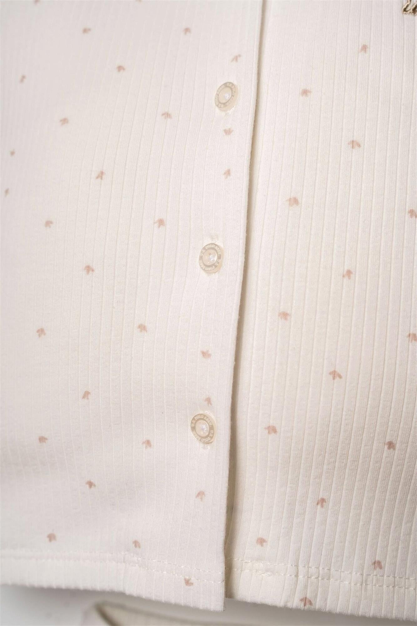 U.S. Polo Assn. Kız Bebek Gömlek Pijama Takımı Beyaz USB2952