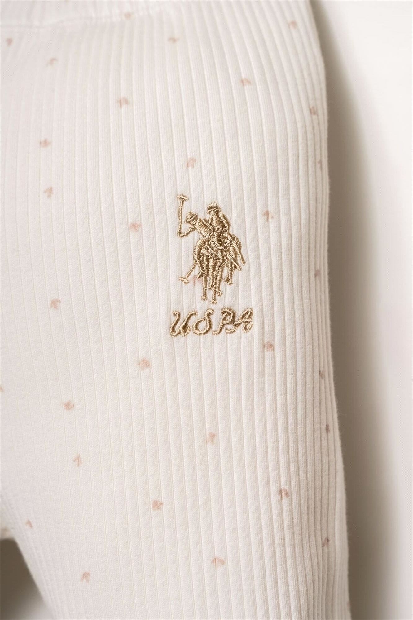 U.S. Polo Assn. Kız Bebek Gömlek Pijama Takımı Beyaz USB2952