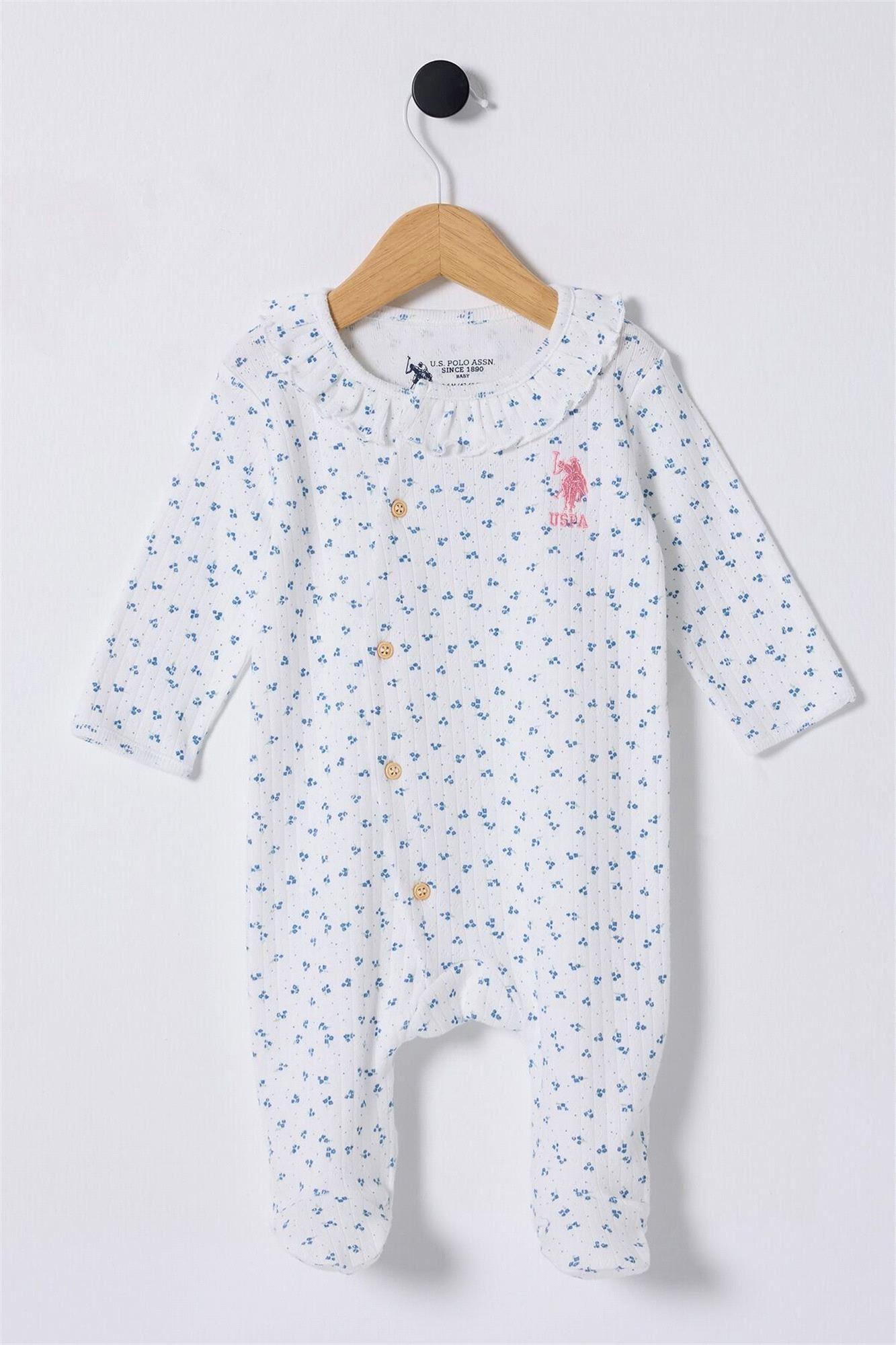 U.S.Polo Assn. Kız Bebek Tulum Mavi USB2435