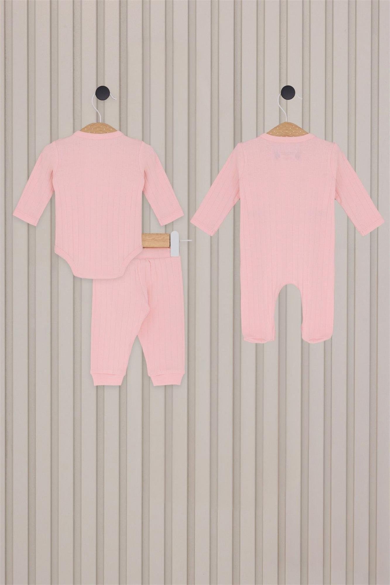 U.S.Polo Assn. 4lü Zıbın Seti Kız Bebek Açık Pembe USB2145