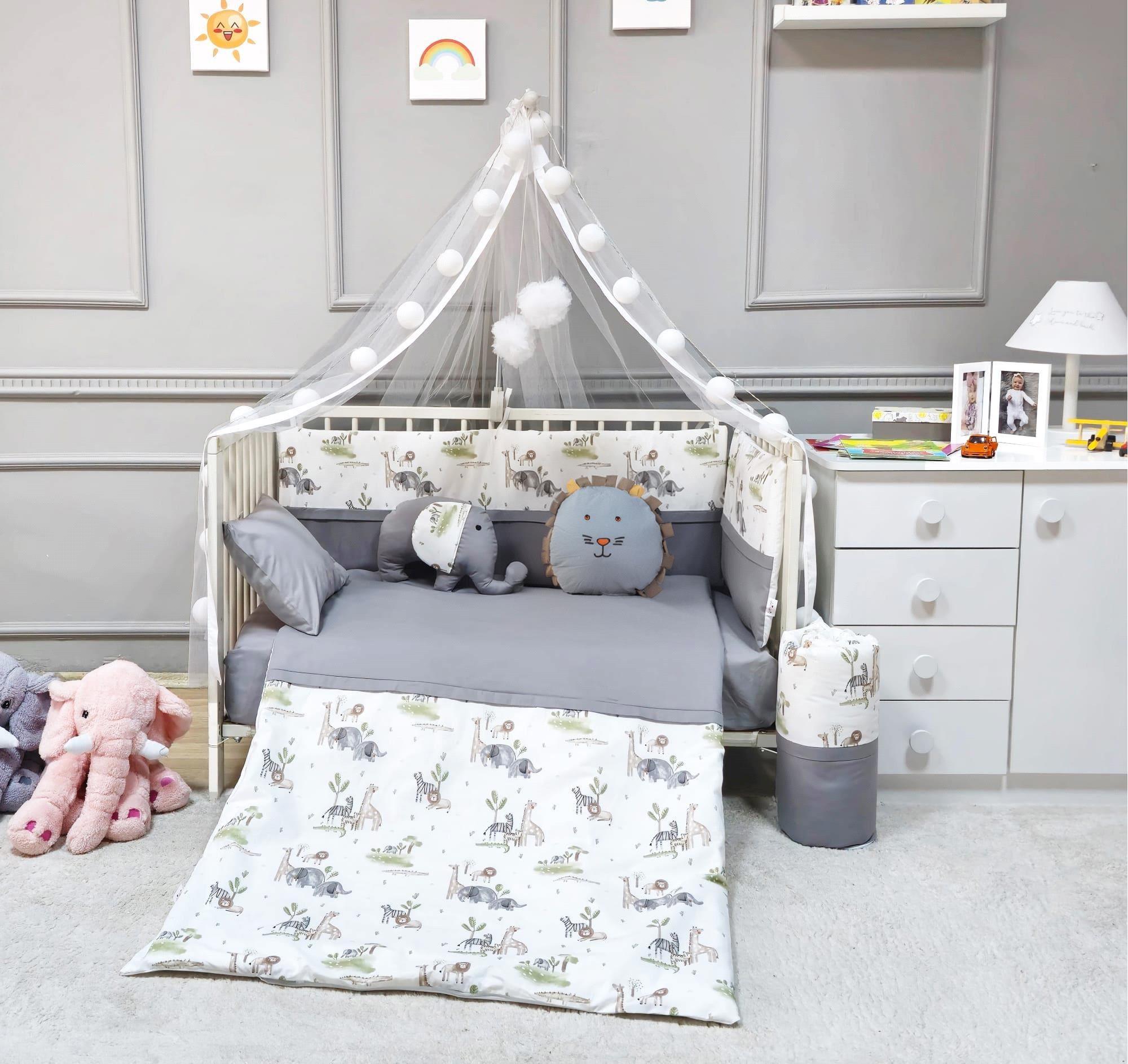 Yuar Baby Figürlü 10 Parça Uyku Seti Gri 80*130
