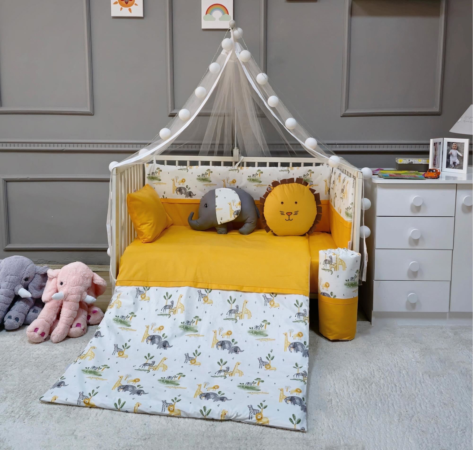 Yuar Baby Figürlü 10 Parça Uyku Seti Sarı 80*130