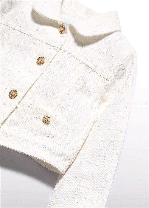 Abel&Lula Kız Çocuk Pullu Ceket Krem 5395