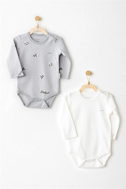 Andywawa Bebek Keep Smiling 2li Body Set Gri AC26036