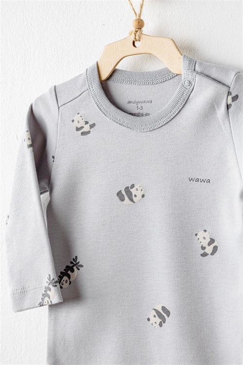 Andywawa Bebek Keep Smiling 2li Body Set Gri AC26036