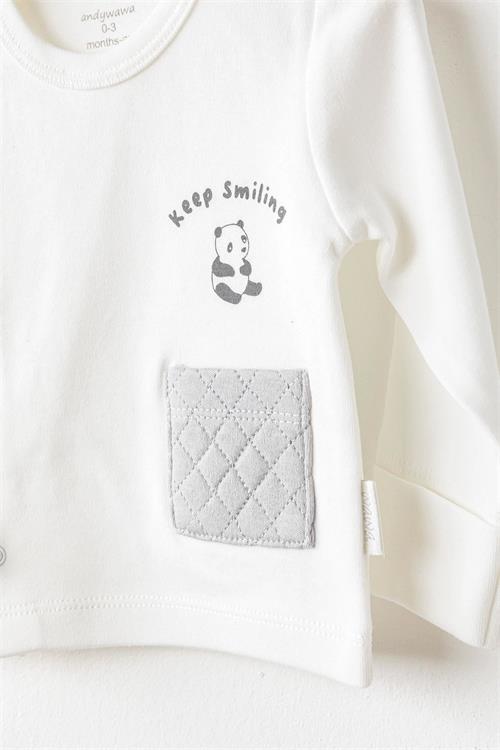 Andywawa Bebek Keep Smiling 5li Hastane Çıkış Seti Gri AC26020