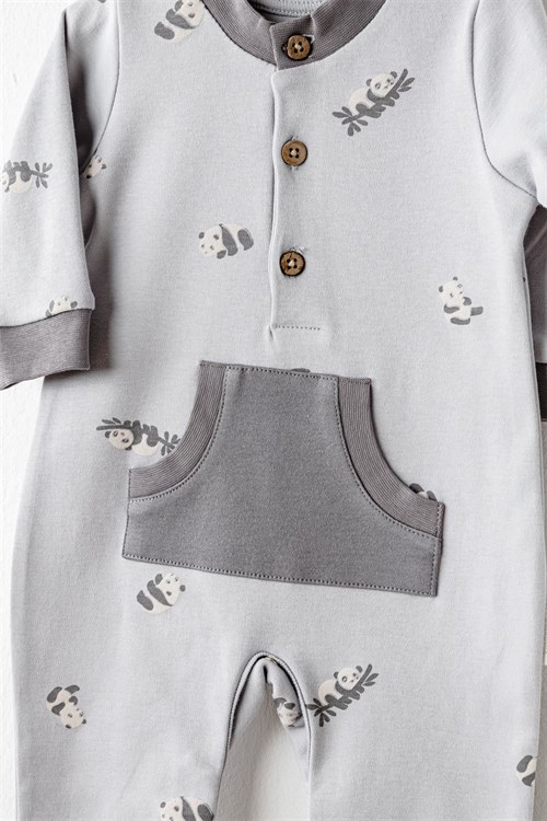 Andywawa Bebek Keep Smiling Romper Tulum Gri AC26030