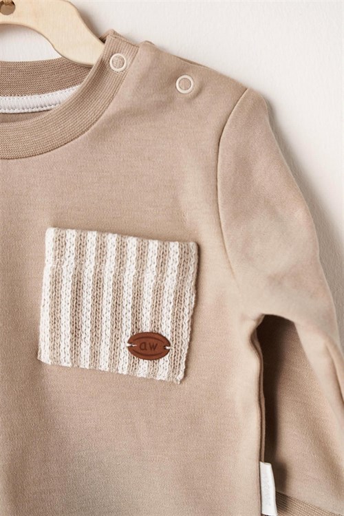 Andywawa Bebek Tinnys Sheeps Alt Üst Takım Bej AC26160
