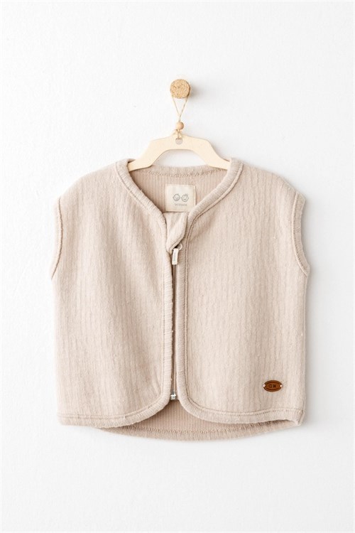 Andywawa Bebek Vest Casual Yelek Bej AC26207
