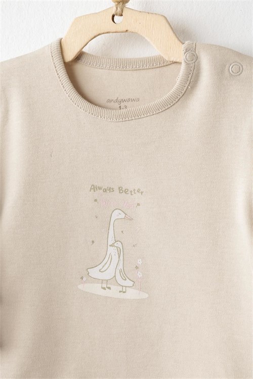 Andywawa Bebek You Are Special 2li Alt Üst Takım Bej AC26062