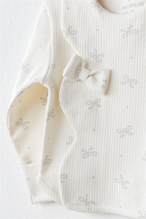 Andywawa Kız Bebek Bow Bilss 5li Hastane Çıkış Seti Gri AC26250