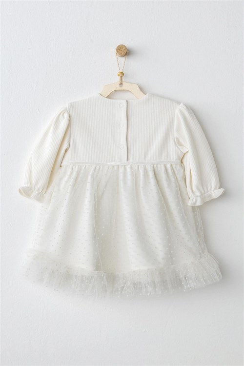 Andywawa Kız Bebek Dress Bow Bliss Elbise Ekru AC26257