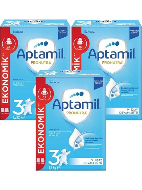 Aptamil 3 Devam Sütü Yeni Formül 1200 gr x 3 Adet