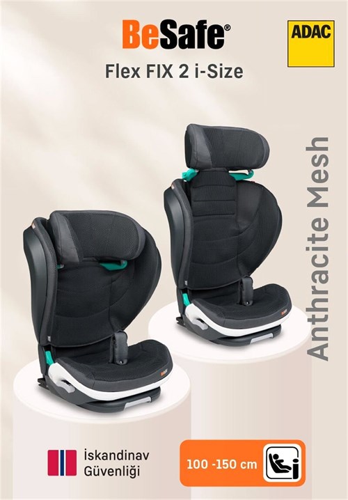 BeSafe İzi Flex Fix 2 İ-Size 15-36 Oto Koltuğu Anthracite Mesh