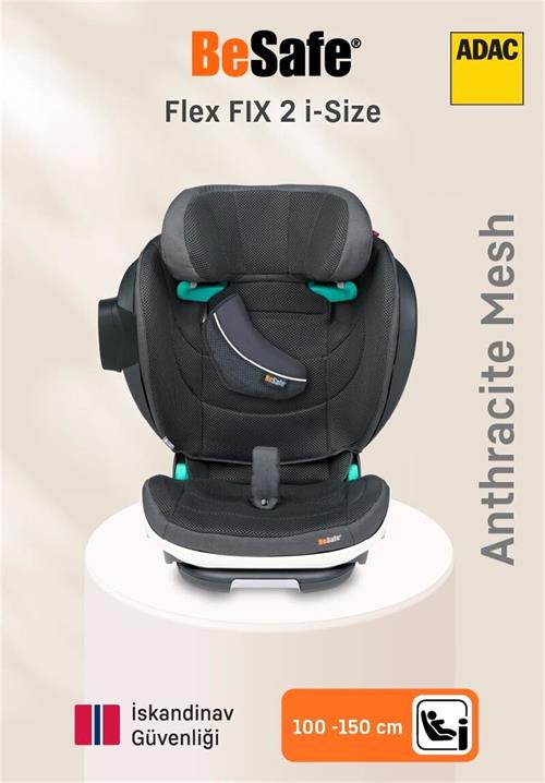 BeSafe İzi Flex Fix 2 İ-Size 15-36 Oto Koltuğu Anthracite Mesh