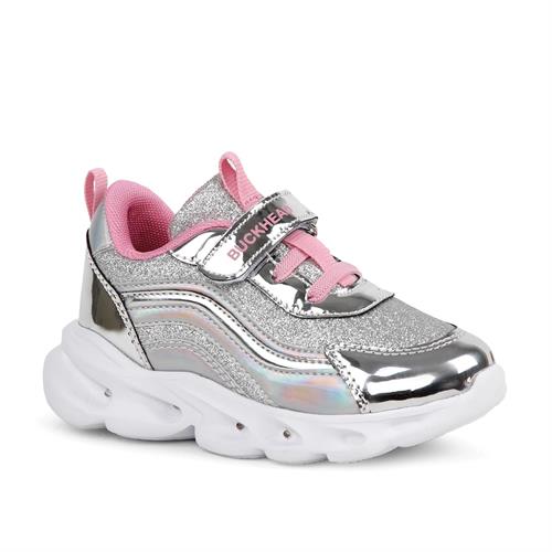 Buckhead Kız Çocuk Glossy Shiny Işıklı Spor Ayakkabı Silver BUCK4430