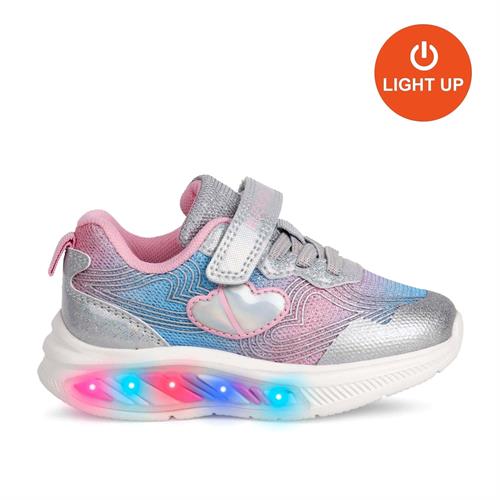 Buckhead Kız Çocuk Nina Işıklı Simli Spor Ayakkabı Gri BUCK3042