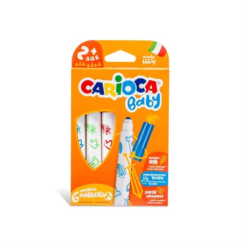 Carioca 6lı Jumbo Bebek Süper Yıkanabilir Keçeli Boya Kalemi  42813