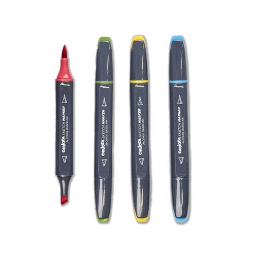 Carioca Sketch Marker Çift Taraflı 4lü Keçeli Kalem Gri 45246/11