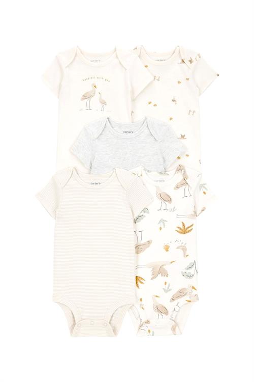 Carters Bebek 4lü Kısa Kollu Zıbın Set Krem 1T006810