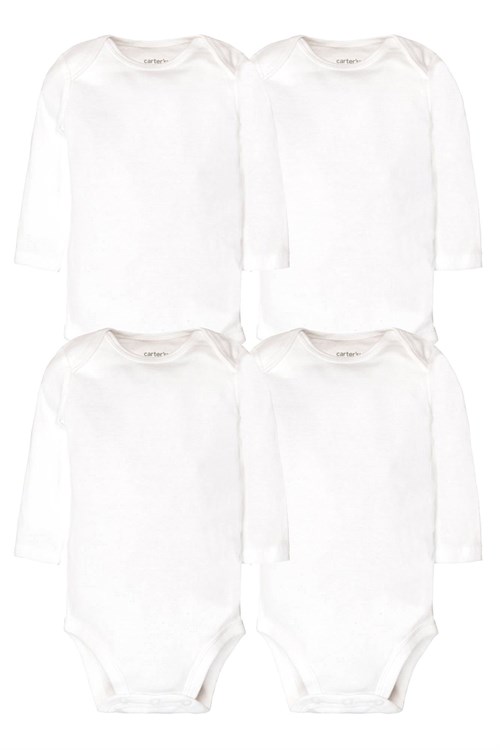Carters Bebek Uzun Kollu Body Set 4lü Paket Beyaz 1L930610