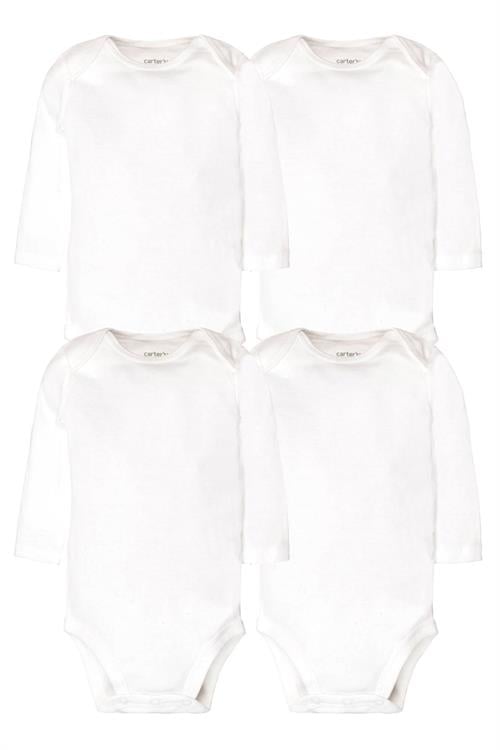 Carters Bebek Uzun Kollu Body Set 4lü Paket Beyaz 1L930610