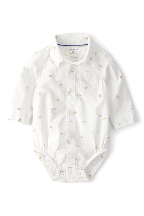 Carters Erkek Bebek 2li Gömlek Body Pantolon Takım Bej 1U634910