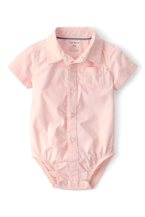 Carters Erkek Bebek 2li Gömlek Body Şort Takım Somon 1U634810