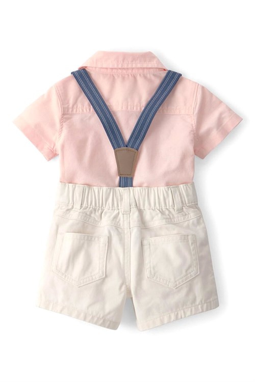 Carters Erkek Bebek 2li Gömlek Body Şort Takım Somon 1U634810