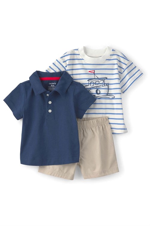 Carters Erkek Bebek 3lü Alt Üst Takım Lacivert 1U744110