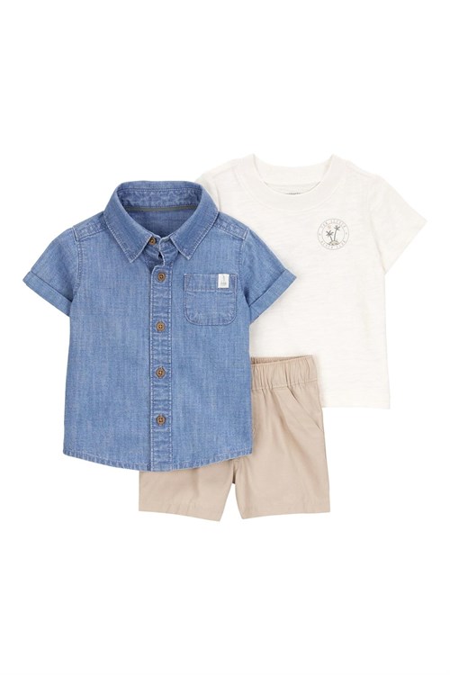 Carters Erkek Bebek  3lü Alt Üst Takım Denim 1S466810
