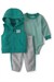 Carters Erkek Bebek 3lü Kapüşonlu Yelek Alt Takım Yeşil 1W090410