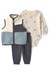 Carters Erkek Bebek 3lü Peluş Yelek Alt Takım Antrasit 1W091110