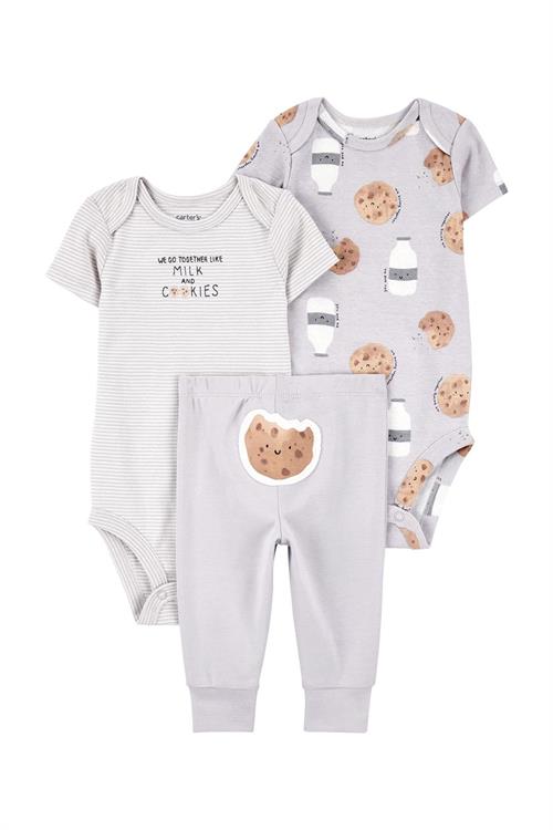 Carters Erkek Bebek 3lü Zıbın Takım Gri 1T122410