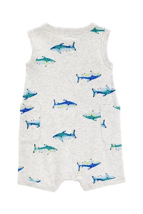 Carters Erkek Bebek Baskılı Kısa Tulum Gri 1S475110