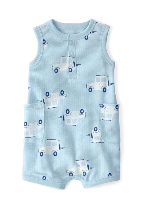 Carters Erkek Bebek Baskılı Kısa Tulum Mavi 1U592910