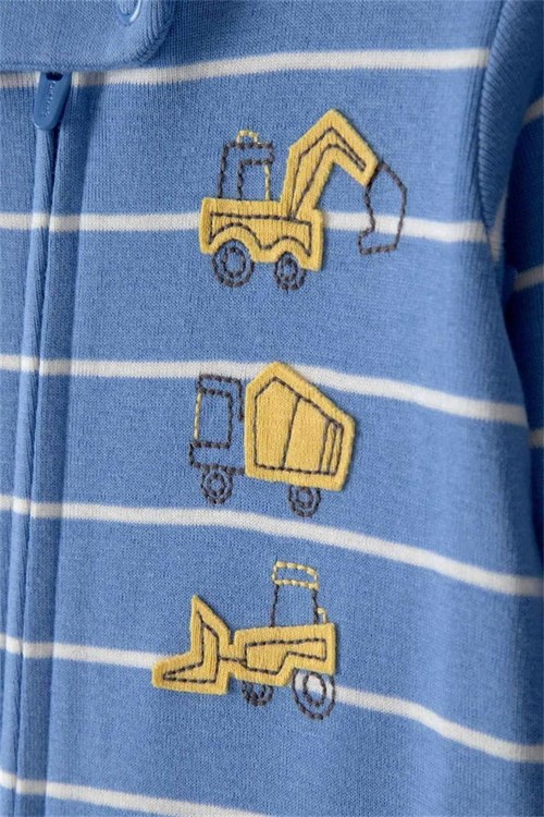 Carters Erkek Bebek Çizgili Patikli Uyku Tulumu Mavi 1U849910